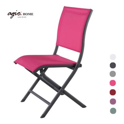 China Eco-friendly\UV Resistant\Water Proof\Colorful Clamp Aluminum Folding Chair Outdoor Weather Resistant Hot Sale For Patio for sale