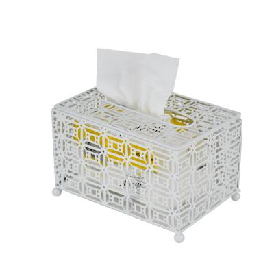 China Wholesale Recyclable Living Room Home Decor Metal Tissue Box for sale