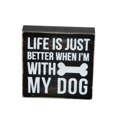 China Europe Vintage Luxury Mini Dog House Home Decoration Wooden Plaque Sign for sale