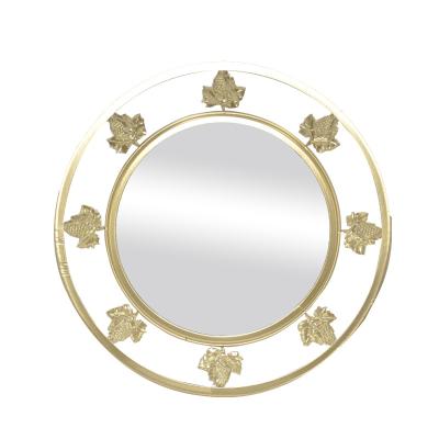 China Elegantly Modern Exquisite Hand - Carved European French Style Metal Vanity Gilt Wall Mirror for sale