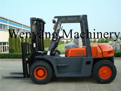 Κίνα Πορτοκαλί μαύρο Forklift diesel 5 τόνου με τη μηχανή 6BG1 EPA ISUZU εγκεκριμένη προς πώληση