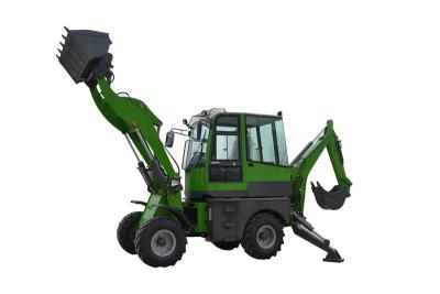 China De Ce Erkende Graafwerktuigbackhoe Lader4wd Backhoe Groene Zwarte van de Wiellader Te koop