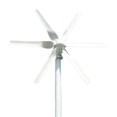 China Alternative Energy 800w Wind Generator Nylon Free Horizontal Wind Turbine 6 Blades12v 24v for sale