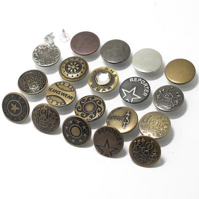 China Other Fashion Buttons Embossed Jean Brass Classic Snap Fastener Custom Buttons for sale