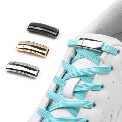 China Flat Easy Quick Lazy Magnetic Lock No Link Elastic Shoe Lace Shoe Lace Buckle for sale