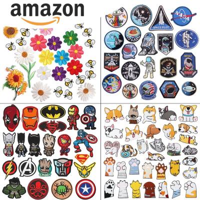 China Iron On Patches Wholesale Custom Cartoon Astronaut Embroidery Cloth Letter Embroidery Bag Shoes Accessories Embroidered Patch Customized for sale