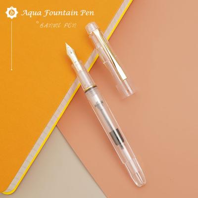 China office & Large Capacity Calligraphy Fine Arts Fountain Pen Family Color Ink Storage Fountain Pen School Transparent Fountain Pen for sale