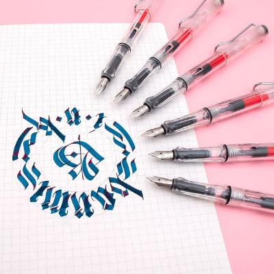 China Parallel Gothic Fountain Pen Art Painting European Squiggly Transparent Fountain Pen for sale