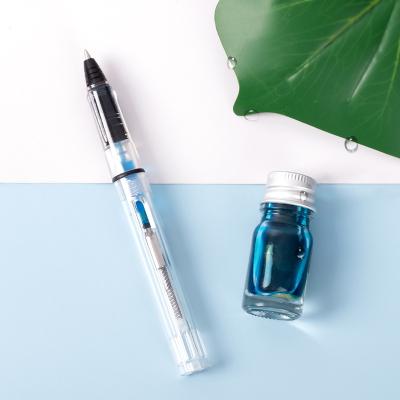 China New Design Technology 0.38mm Piston Fill Ink Rollerball Refillable Gel Ink Pen Transparent Fountain Pen 0.5mm Normal Plastic Seed Fine for sale