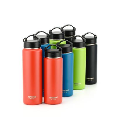 China HAERS Logo Vacuum Flask Thermal Drink Sustainable Custom Sports Water Bottle Insulated 304 Stainless Steel Thermos BPA Free Beverage Bottle for sale