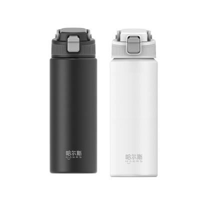 China HAERS Business New Design Water Cup Stainless Steel Insulated Reusable Vacuum Water Bottle Straw Sports Bottle Thermo Eco-friendly for sale