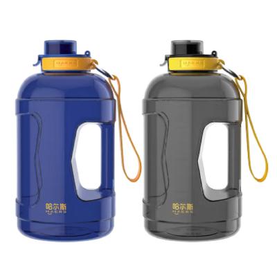 China Large capacity 1200/1800/2300ml bpa fitness gym sustainable eco-friendly free sport HAERS motivational water bottle for sale