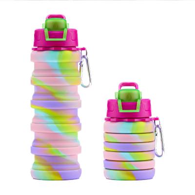 China Viable Customized Collapsible Silicone Sports Drinking Water Bottle Large Capacity Cheap Drink Bottles For Kids for sale