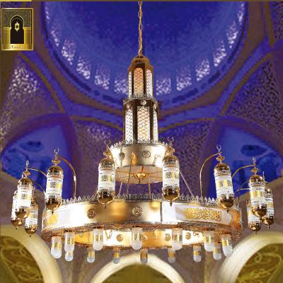 China Steel+iron+glass Cheap price Exquisite design handmade custom printed size big mosque chandelier pendant light for sale