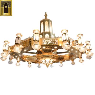 China Mid Century Arabic Lighting Luxury Iron Art Morocan Pendant Lamp Lighting Gold Muslim Lighting Arabic Chandelier for sale