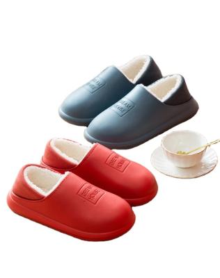 China Cute Waterproof Warm Couples Slippers Male Plush Shoes Female Washable Fluffy Custom Made Fur Anti-skid for sale