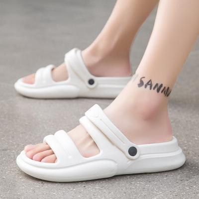 China Cushioning Male Outdoor Summer Sandals Women Beach Slippers Solid Color Slip On EVA Shoes for sale