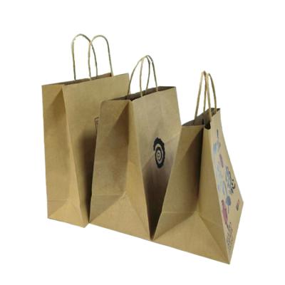 China Recycled Materials Bag Kraft Paper Printed Logo Craft Paper Tissue Store Packaging Custom Shopping Bag Cloth Shoes Gifts Brown for sale