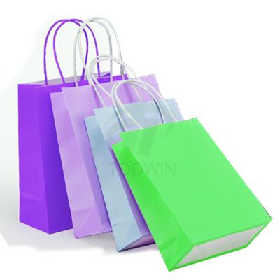 China Recycled Materials Toowin Market Price International Custom Printed Logo Shopping Paper Bags With Handle for sale