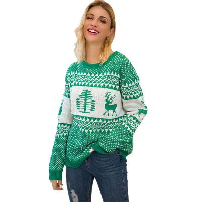 China New Design Anti-wrinkle Women Christmas Sweaters Jacquard Knit Wear for sale