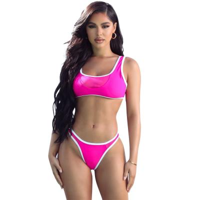 China 2021 Summer New Breathable Solid Color Two-suit Bikini Swimwear for sale