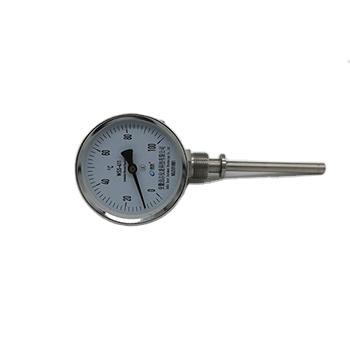 China Industrial SS304 Hot Water Oil Thermometer Bimetal Bottom Connection Custom Made Bimetal Gauge for sale