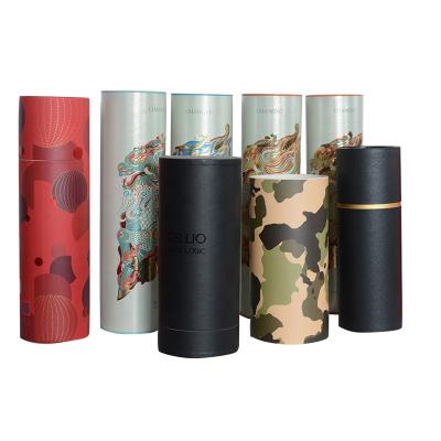 China Recycled Materials Base Lid Gift Box Cardboard Around Cylinder Kraft Paper Box for sale