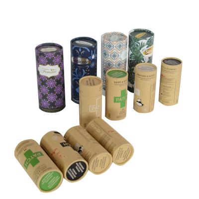 China Recycled Materials Brown Cardboard Tube Packaging Cylinder Box Kraft Paper Box for sale