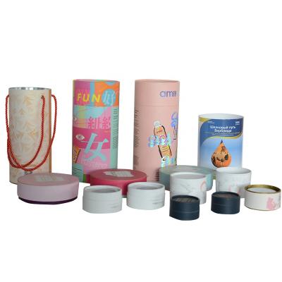 China Recycled Materials Cylinder Custom Tube Packaging Paper Box Round Cardboard Gift Boxes For Badminton Cosmetic Perfume for sale