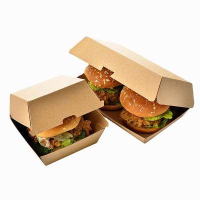 China Food Grade Biodegradable Corrugated Hamburger Box Packaging Template Paper Factory Wholesale Custom Printing for sale