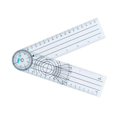 China Flexible Medical Plastic Angle Ruler Plastic Contact PVC Goniometer Protractor Measuring Ruler With Logo for sale