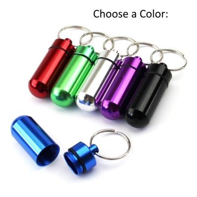 China Aluminum Metal Pill Case With Key Chain for sale