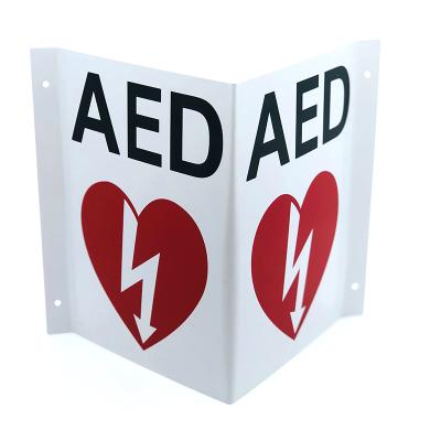 China Hot Sale WAT Outdoor AED Training Wall Mount Plastic AED 3D Defibrillator Sign for sale