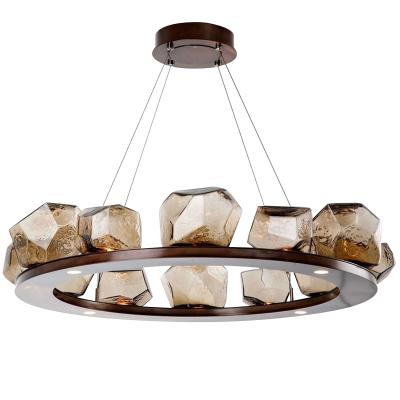 China Good Quality Newest Design Glass Shade Lighting Modern Chandlier Living Room for sale