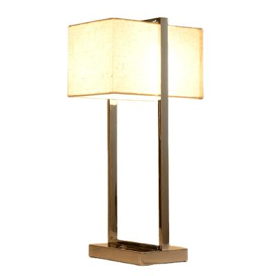 China Wholesale Luxury Stainless Steel Table Lamps Bedroom Decorative Table Lamp for sale