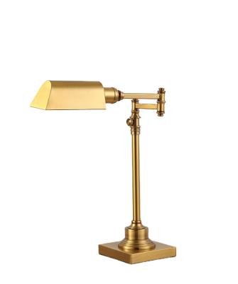 China Promotional Good Quality Golden Iron Shade Adjustable Table Table Lamps Luxury for sale