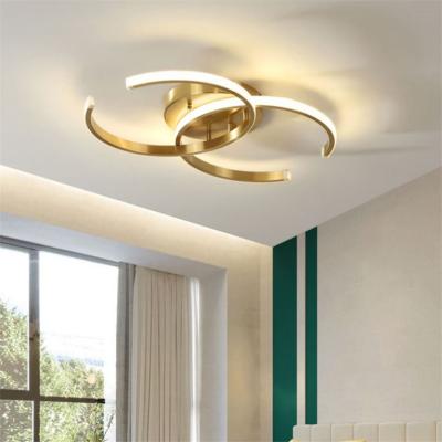 China Lighting Functions China Fixture Bedroom Gold Iron Flux Mount Round Led Modern Ceiling Light For Living Room for sale