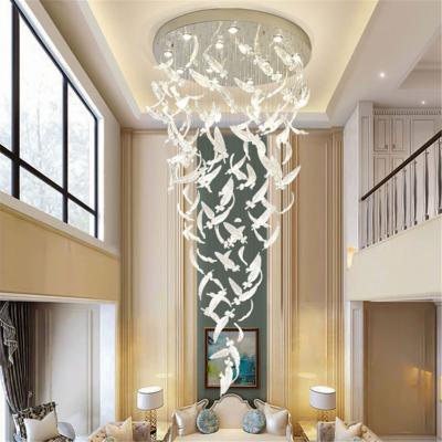 China Lighting Functions Stairs Corridor Art Deco Big Lobby Hanging Luxury Decoration Pendant Light Chandelier for sale