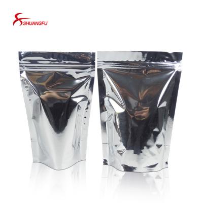 China Aluminum Barrier Silverdollar Tea Liner Stand Up Ziplock Packaging Bags With High Light Strength for sale