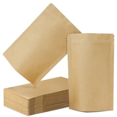 China Custom Recyclable Resealable Ziplock Stand Up Pouch Zipper Kraft Paper Tea Coffee Snack Packaging Bag BH for sale