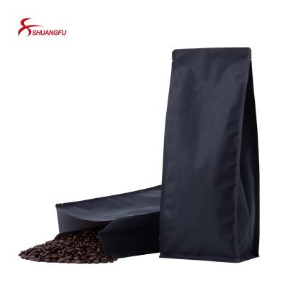 China 2kg 250g 100g Eco Gusset Coffee Bag 2kg 250g 100g Recyclable Moisture Proof Recyclable Black Matte Coffee Beans Vacume Side Packs for sale