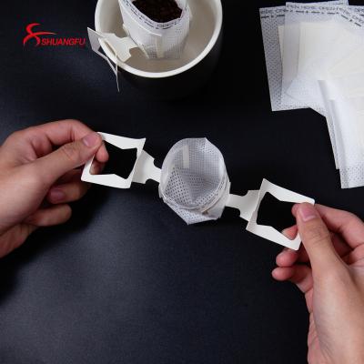 China Portable Food Grade Ear Drip Coffee Moisture Proof Nonwoven Hanging Bag Filter for sale