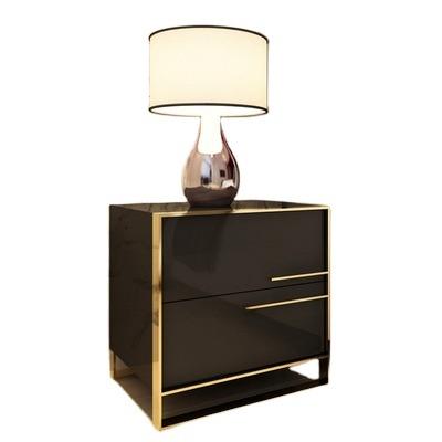 China Nordic Light Luxury Varnish Cabinet Simple Modern Stoving Storage Bedside Table for sale