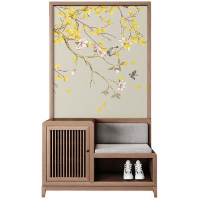 China Solid Wood Stocked Screen Partition Living Room Entryway Shoe Spare Stools Cabinet Porch Cloth Simple Modern Decoration for sale