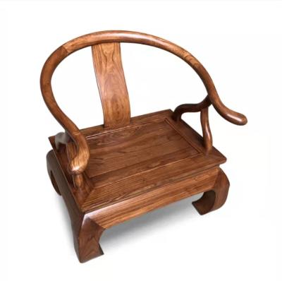 China Traditional Wooden Three Piece Chair Set Elm Tea Chair Solid Wood Backrest Antique Chair for sale