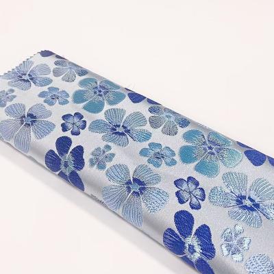 China Multicolor sky blue firm high quality polyester jacquard fabric for ladies clothes for sale