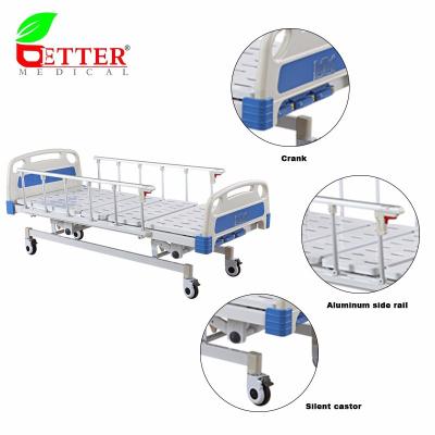 China Hospital Bed UPGRADE Cheap Price 10% Discount Medical 3 Function Adjustable Manual Hospital Bed With Three Cranks For Sale for sale