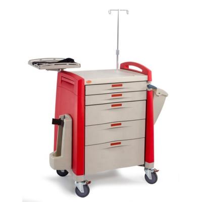 China Modern UPGRADE Factory Price High Quality Hospital ABS Luxurious Medical Emergency Trolley With Wheels for sale