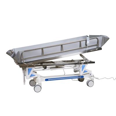 China Traditional UPGRADE Electric Shower Trolley 304# Stainless Steel Paralyzer High Quality Shower Bed for sale