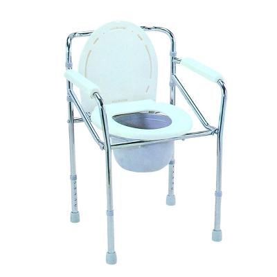 China Rehabilitation Therapy Supplies UPGRADE Folding Adjusting Disabled Toilet Steel Commode Chair for sale